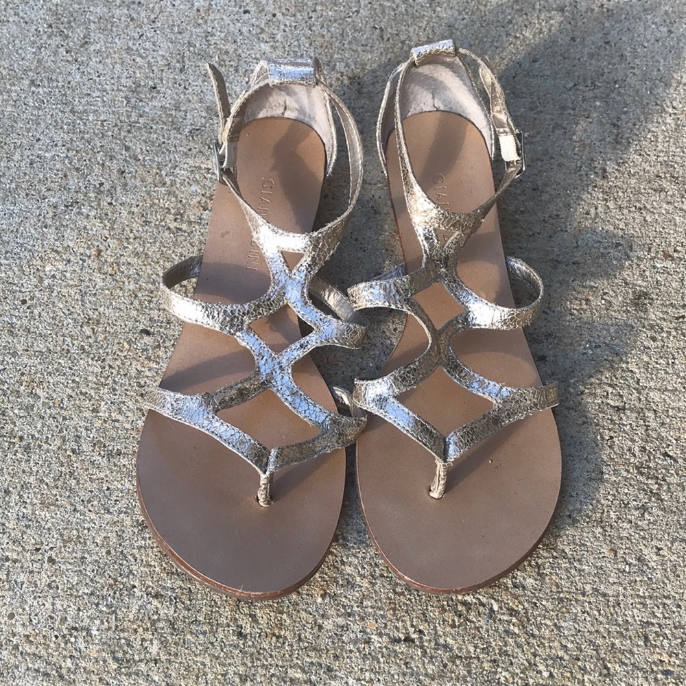 Gianni Bini Metallic Gold Thong Sandals